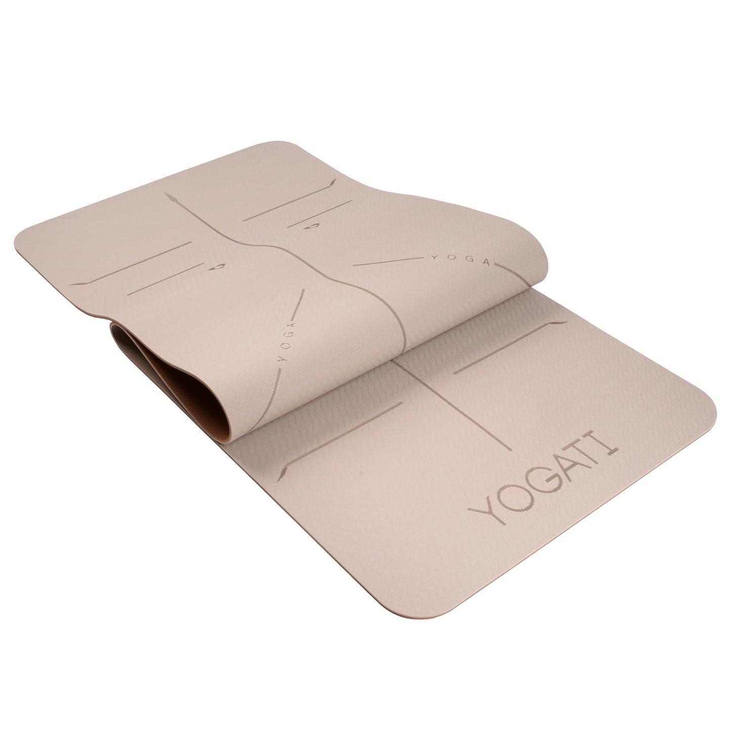 YOGATI Yoga Mat Non-Slip Non-Toxic with Carry Strap Yoga Mat with Alignment Lines. Ideal Yoga Mats as Gymnastics Mat, Sports Mat, Fitness Mat, Yoga Mat