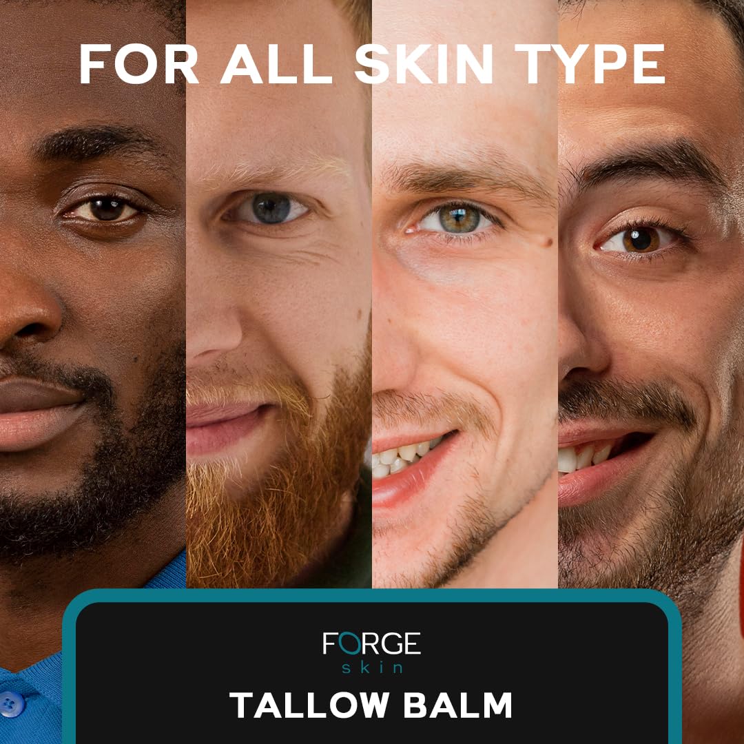 Forge Skin Men's Wrinkle Defense Beef Tallow Balm for Skin- 1.77 OZ | Mens Skin Care Anti-Aging Wagyu Face Cream - Facial Skincare Moisturizer for Wrinkles, Dark Circles, and Fine Lines
