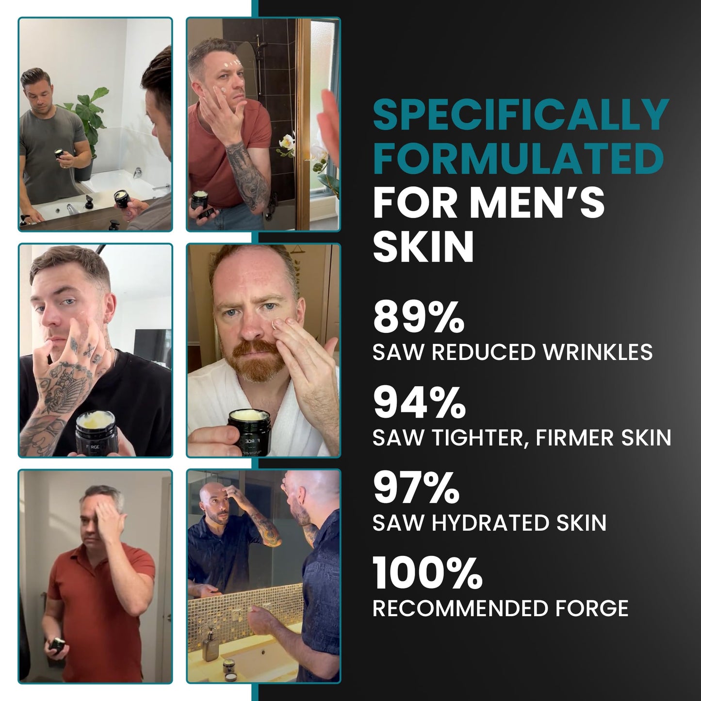 Forge Skin Men's Wrinkle Defense Beef Tallow Balm for Skin- 1.77 OZ | Mens Skin Care Anti-Aging Wagyu Face Cream - Facial Skincare Moisturizer for Wrinkles, Dark Circles, and Fine Lines