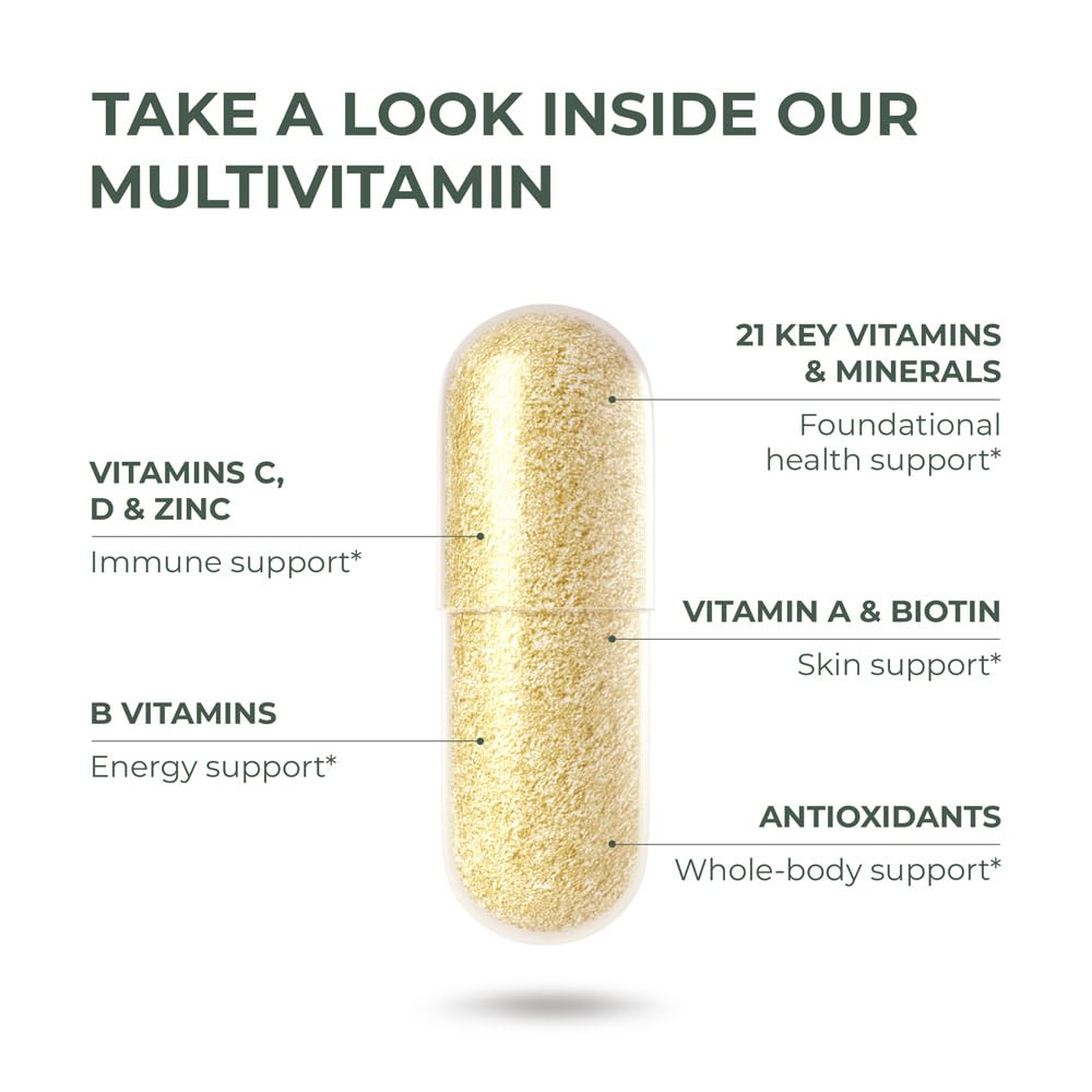 Primal Harvest Primal Multivitamin - Daily Multi-Vitamin Supplement with 21 Essential Vitamins & Minerals for Women & Men - Vitamin A, C, D, E, B12, B6, Biotin, Folic Acid, Zinc, Copper & Selenium